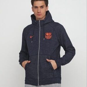 Nike FC Barcelona Zip Up Hoodie Size Large Soccer Messi Lamine Yamal Futbol